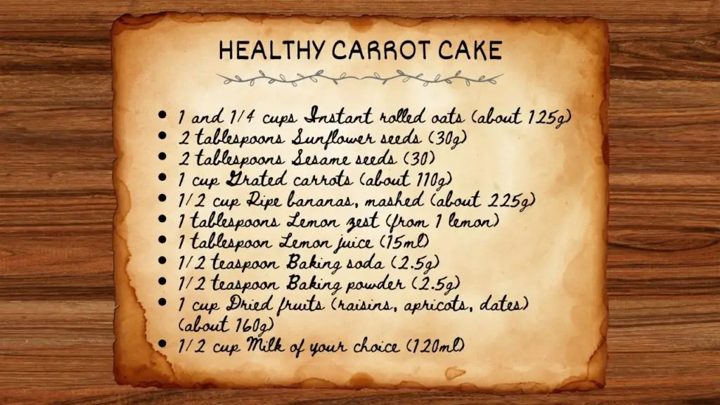 healthy carrot cake recipe ingredients