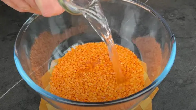 Soaking the Lentils in a bowl