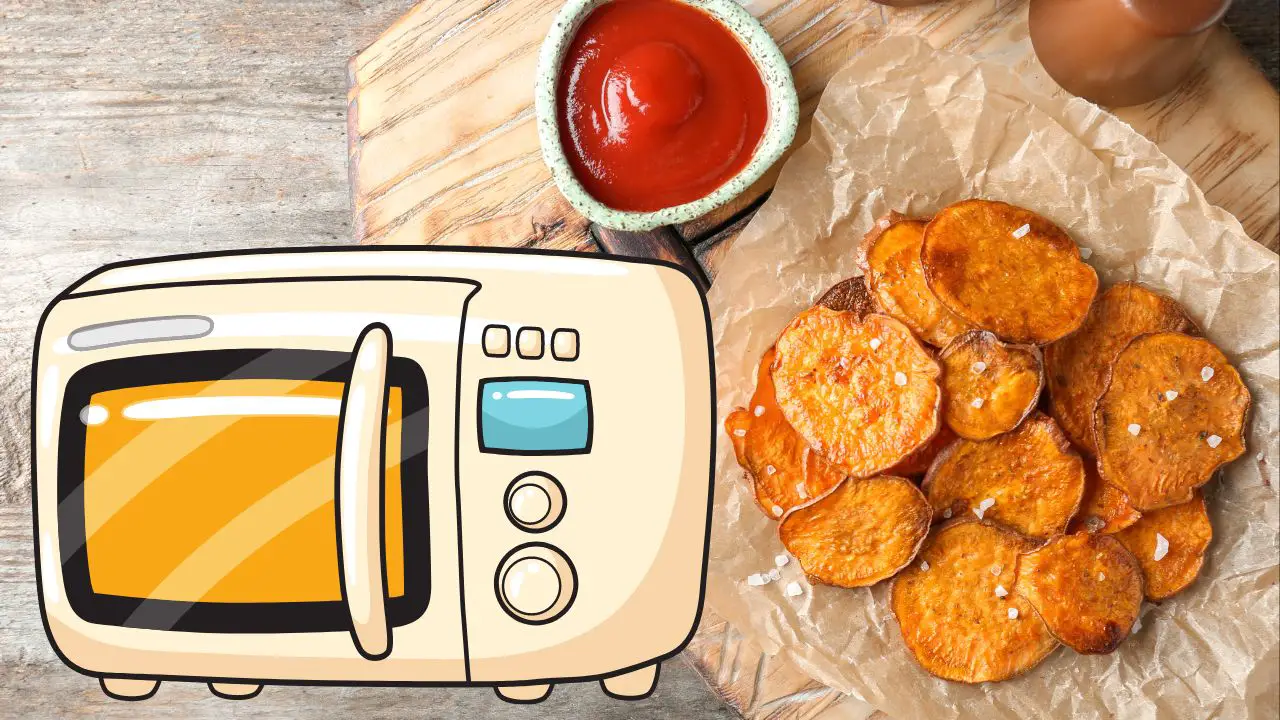 making microwave sweet potato chips