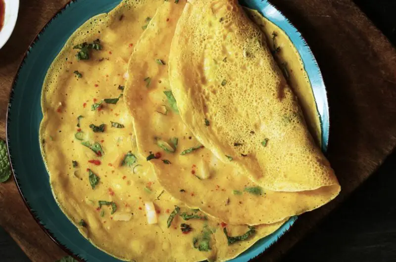 Red Lentil Pancakes Recipe (Masoor Dal Chilla)