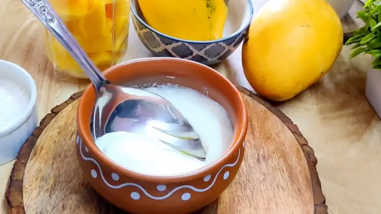 Yogurt in a bowl with spoon