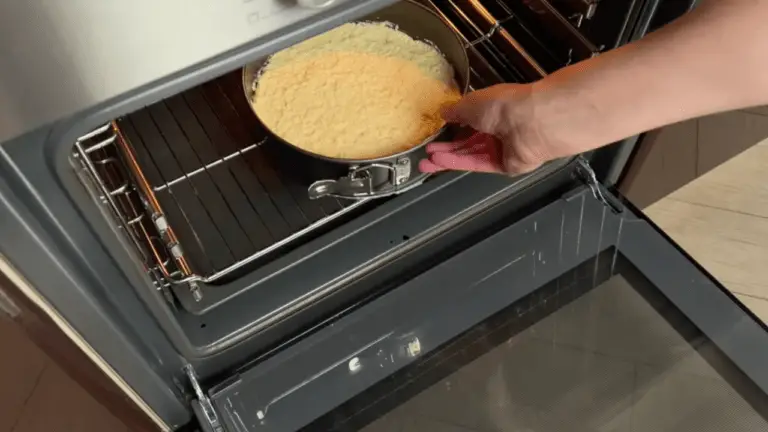 bake the cake in a preheated oven