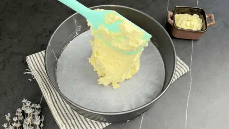 pouring the mixture to the baking dish