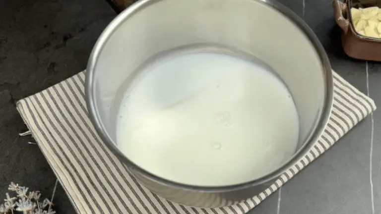 heating the milk in a low heat for the glaze