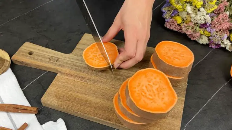 preparing the sweet potato