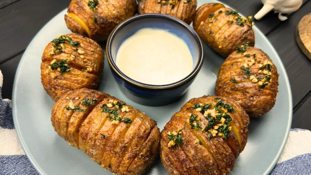 hasselback potatoes made in an air fryer