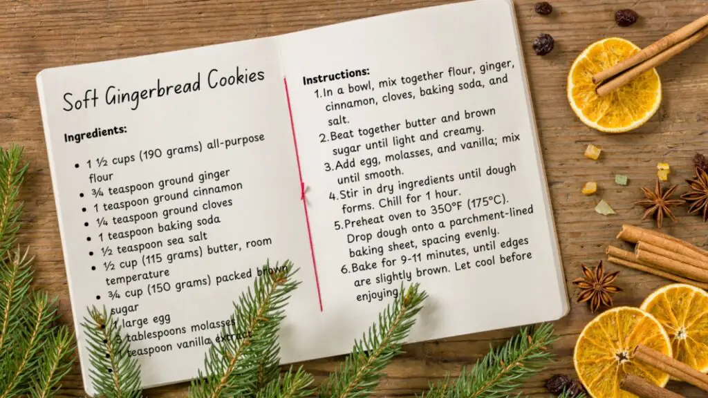 ingredients for soft gingerbread cookies
