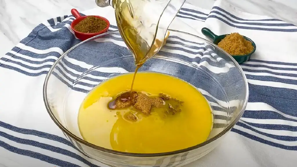 mixing of wet ingredients for brown sugar cookies 