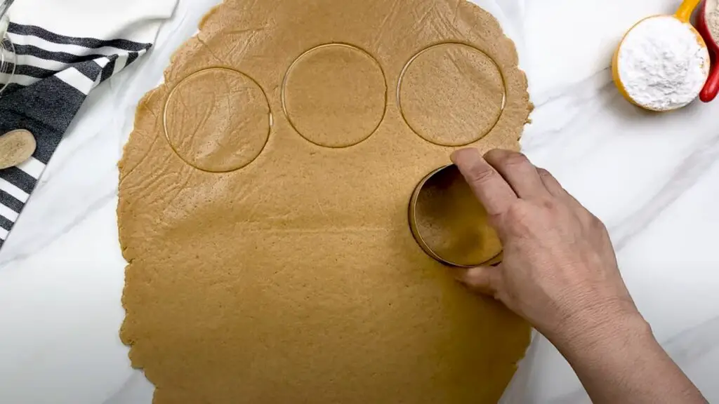 shaping biscuits using cookie cutters