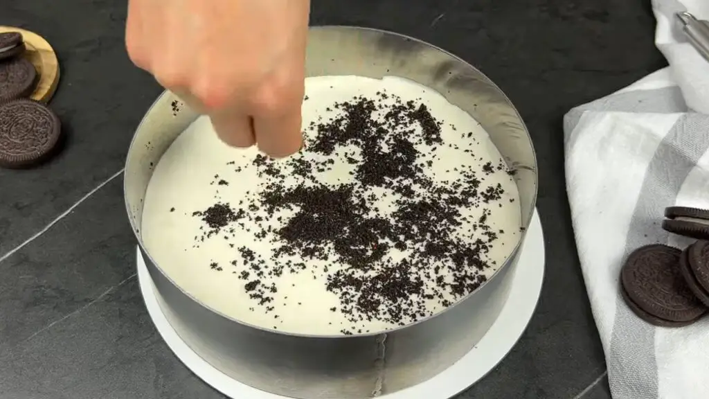 adding crushed oreos on top