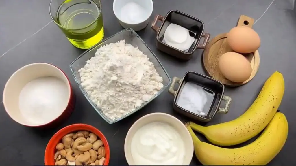 ingredients for banana bread