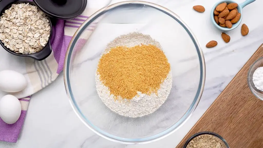 showing ingredients for this oat cottage cheese bread recipe