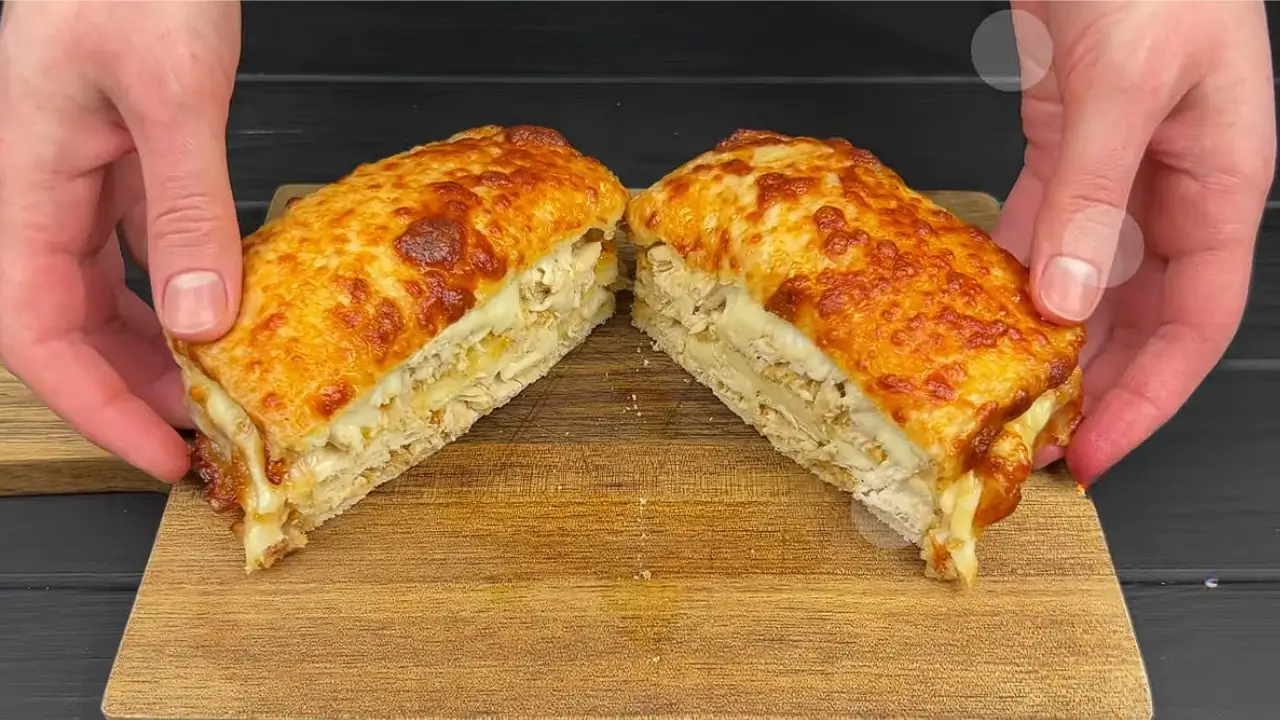 Crispy Air Fryer Grilled Cheese with Leftover Chicken