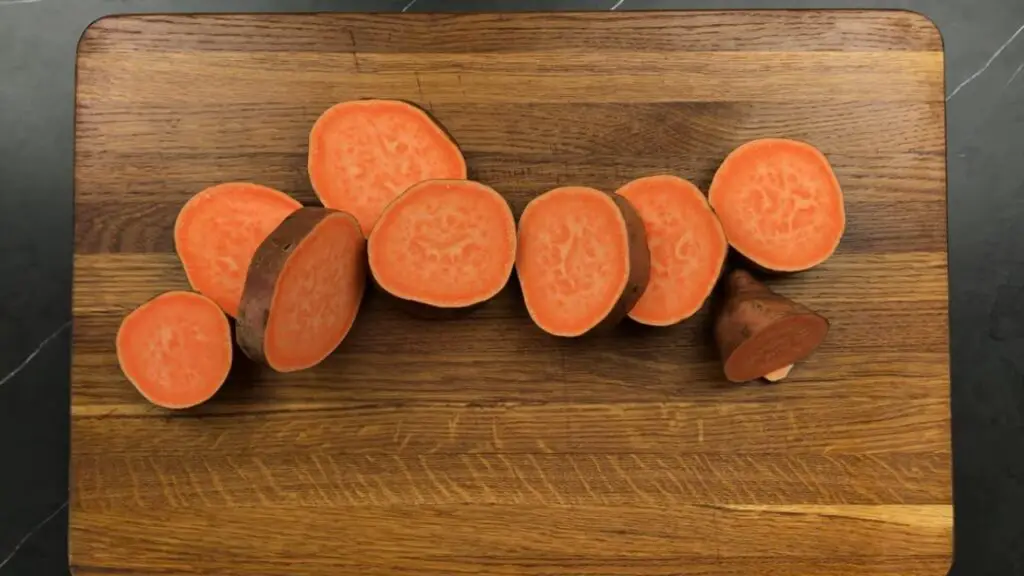 sliced sweet potato