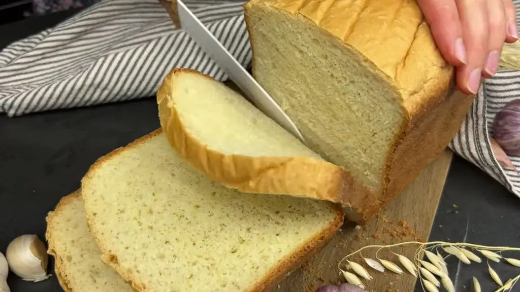 slicing of potato garlic bread