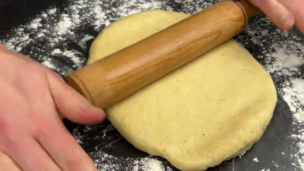 flattening the dough