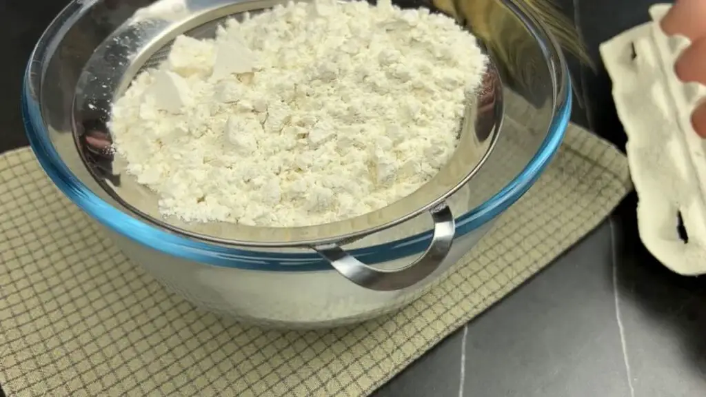 sieving the flour