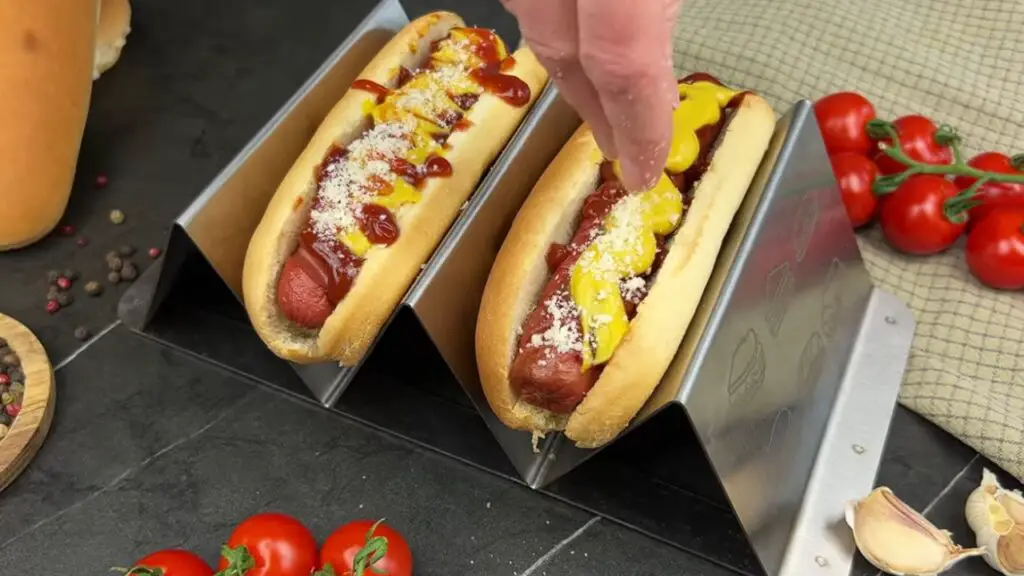 adding toppings into air fryer buns