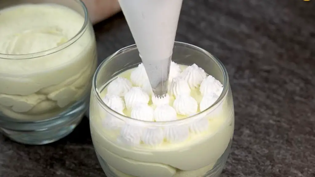 serving the lemon mousse