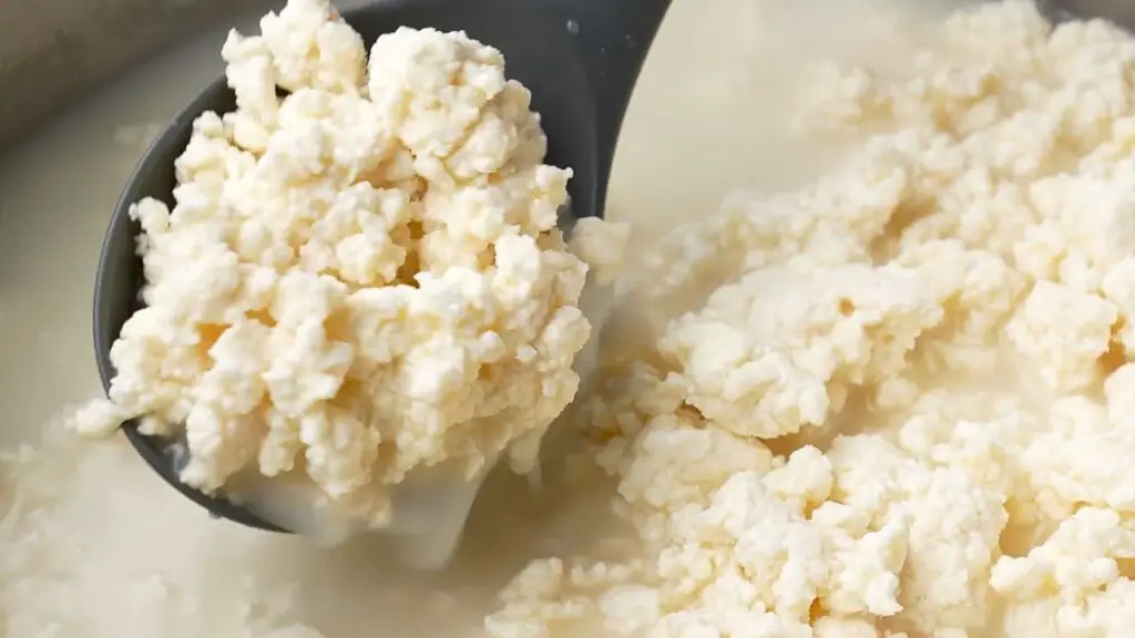 stir until whey and curds seperates