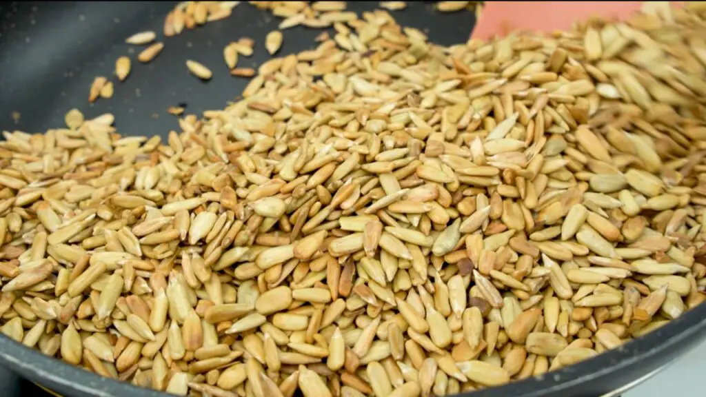 toasting sunflower seeds