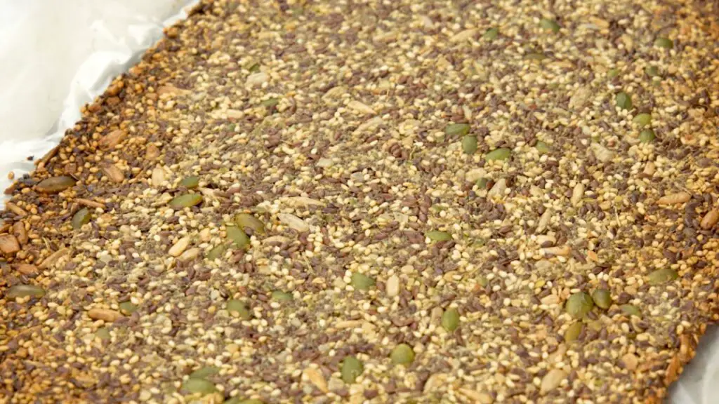 crispy healthy snack with seeds 