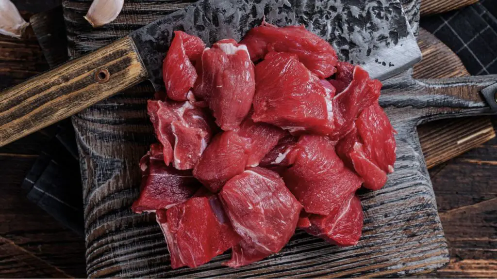 diced lamb for djerbian rice