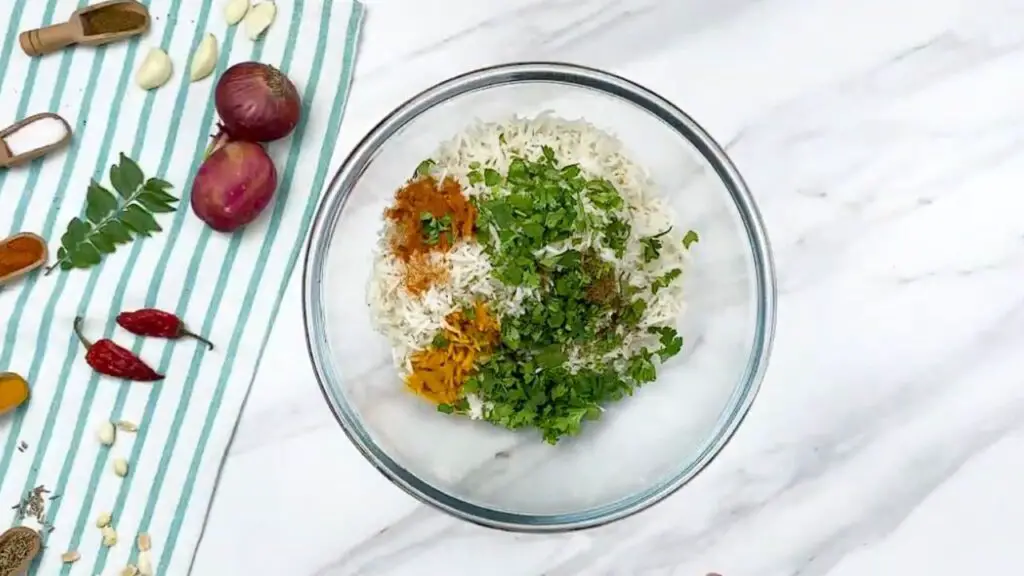 preparing the rice