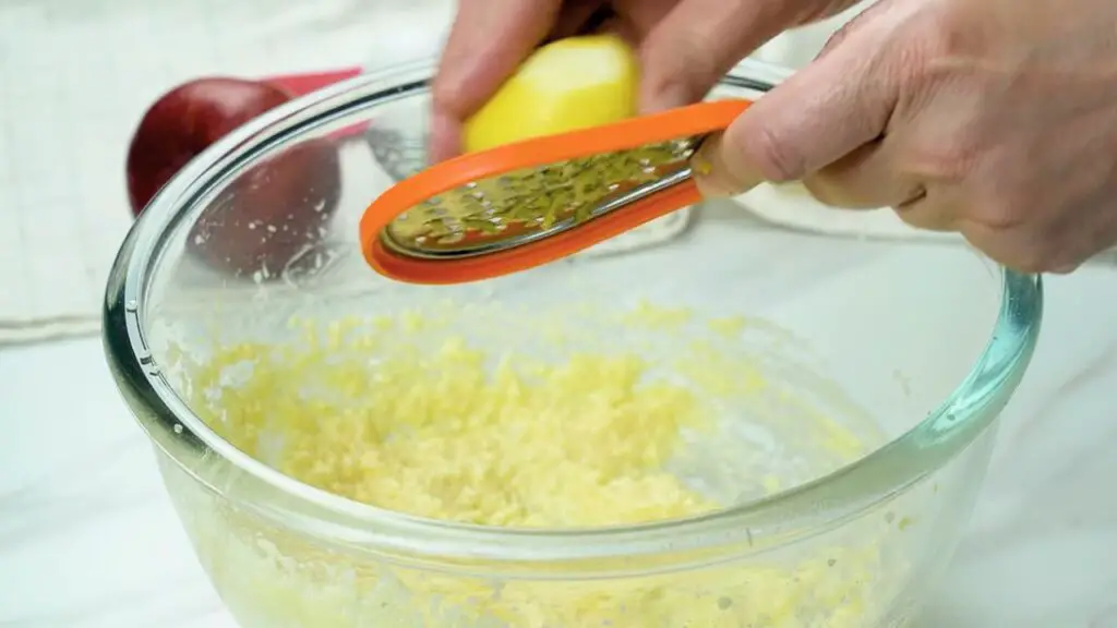 adding of lemon zest
