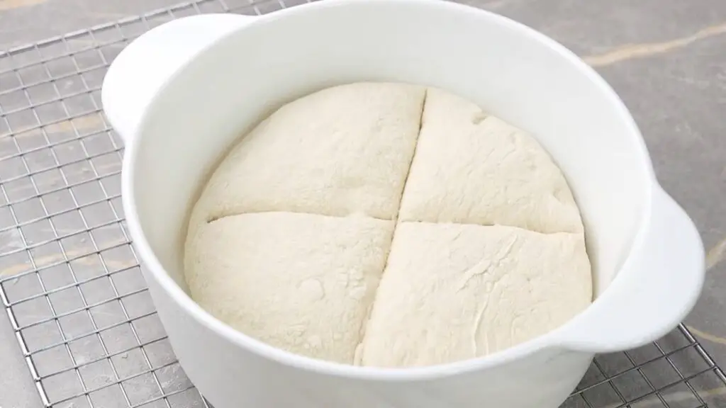preparing the dough before baking