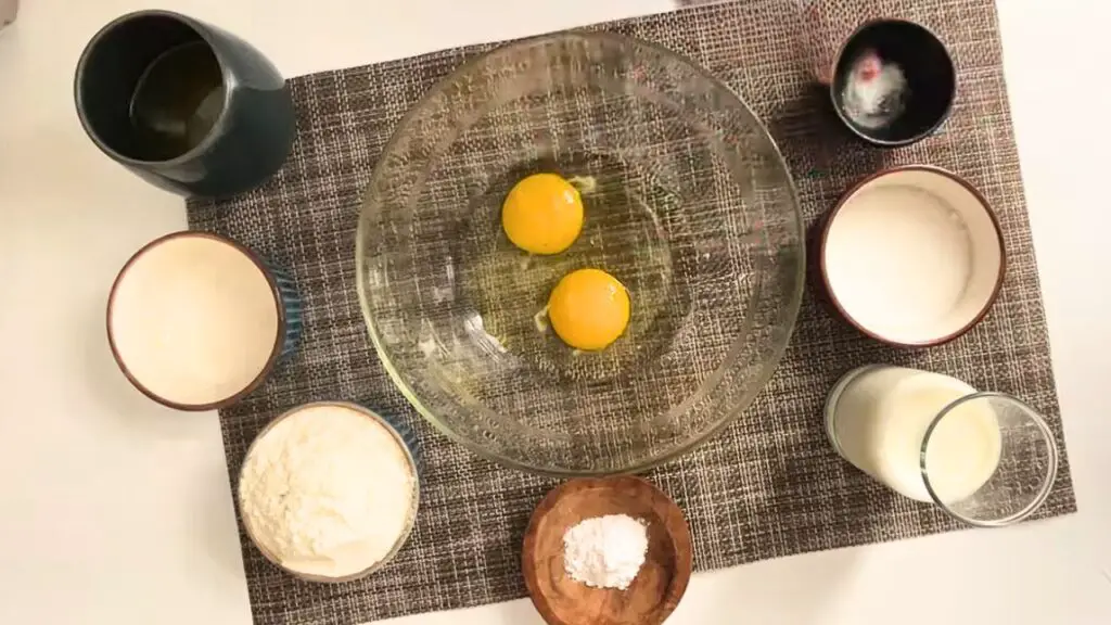 showing the ingredients for nut cake