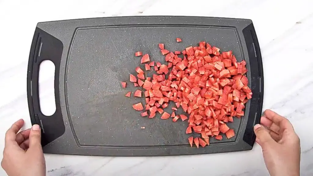 chopping of vegetables