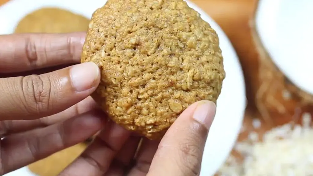 showing the chewy coconut cookie