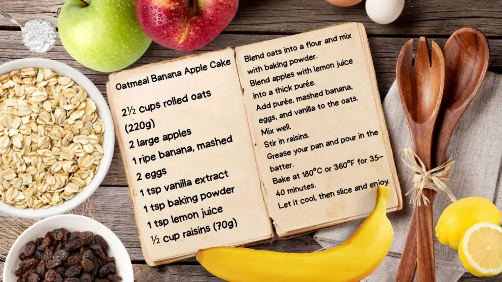 Ingredients for banana oat cake