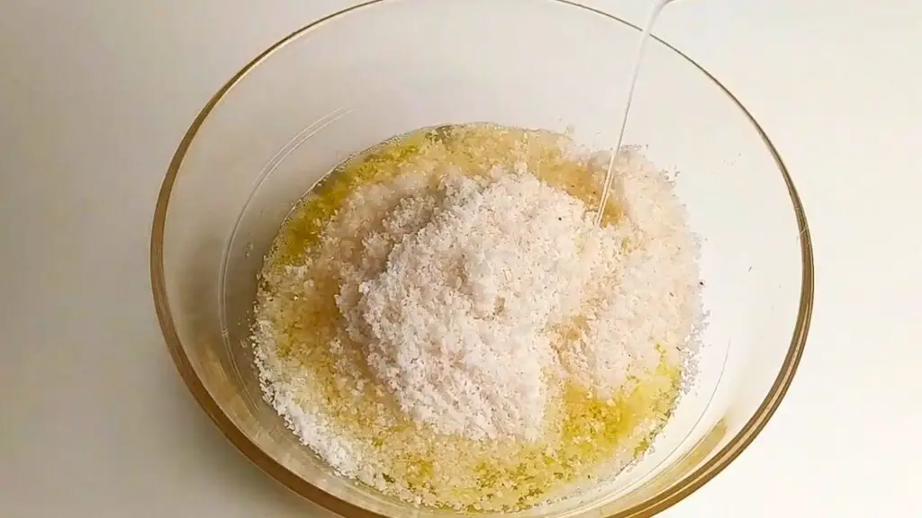 adding shredded coconut