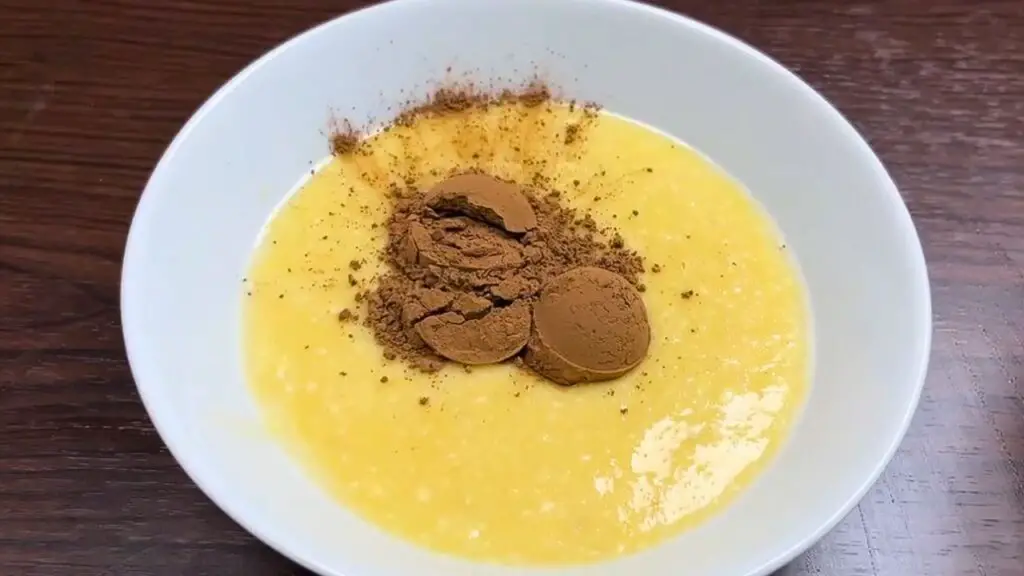 adding cocoa butter into the batter mixture