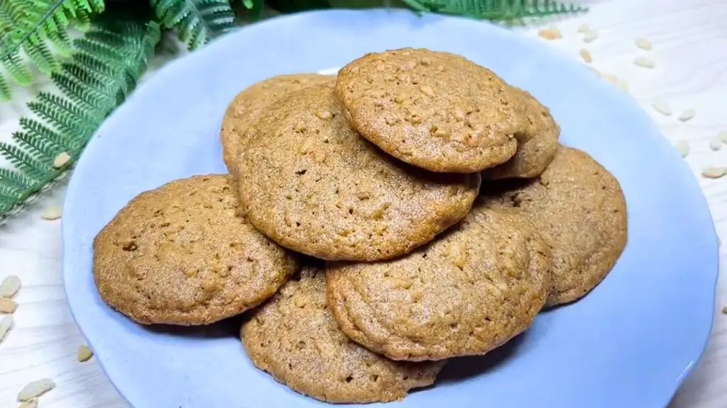 serving the crispy peanut butter cookies