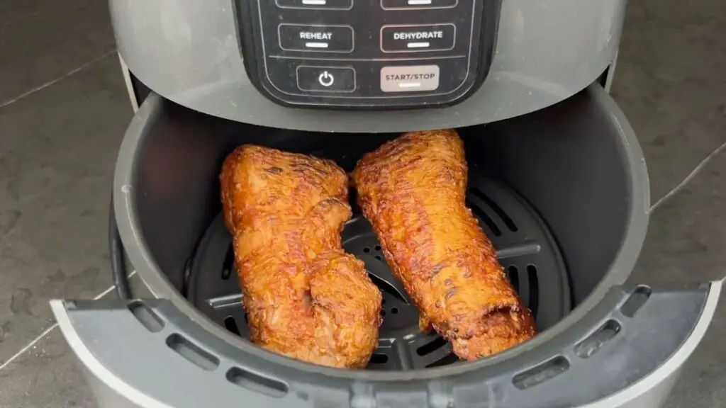 Golden, caramelized ninja air fryer pork tenderloin.
