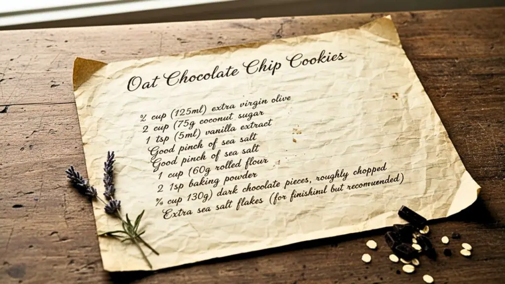 Oatmeal chocolate chip cookies ingredients