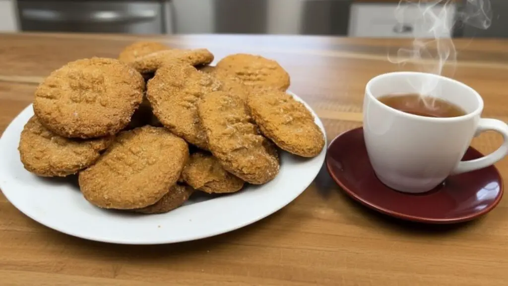serving cookies with a cup of tea