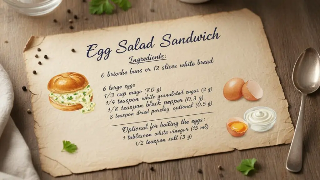 egg salad sandwich Recipe Ingredients