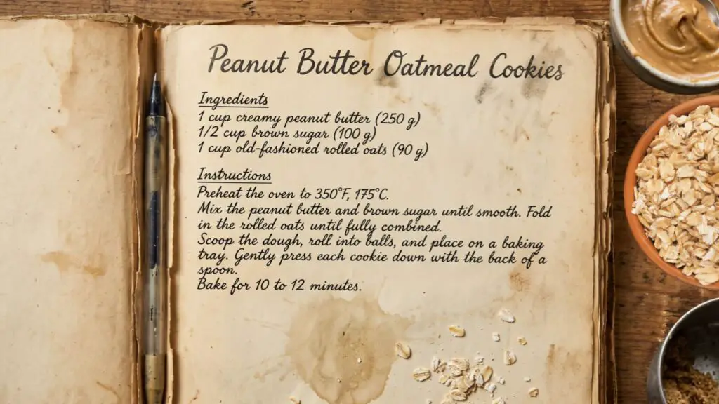 3 Ingredient Peanut Butter Oatmeal Cookies Ingredients