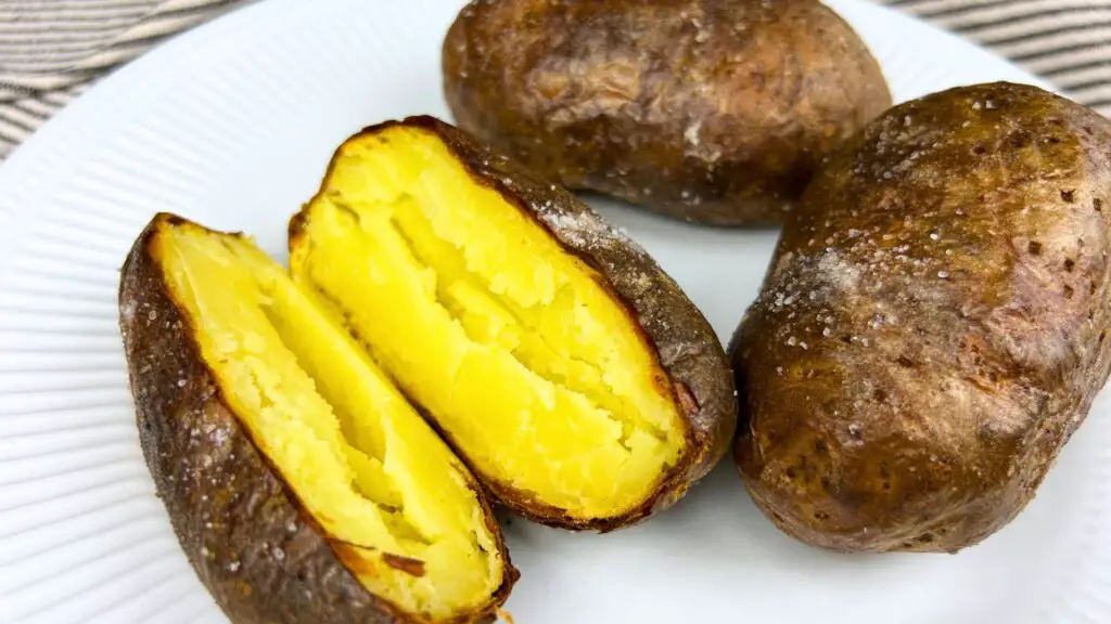 air fryer baked potatoes have that crispy skin