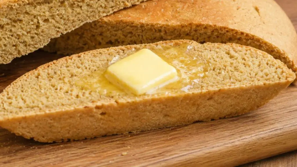 slice of fresh bread with butter