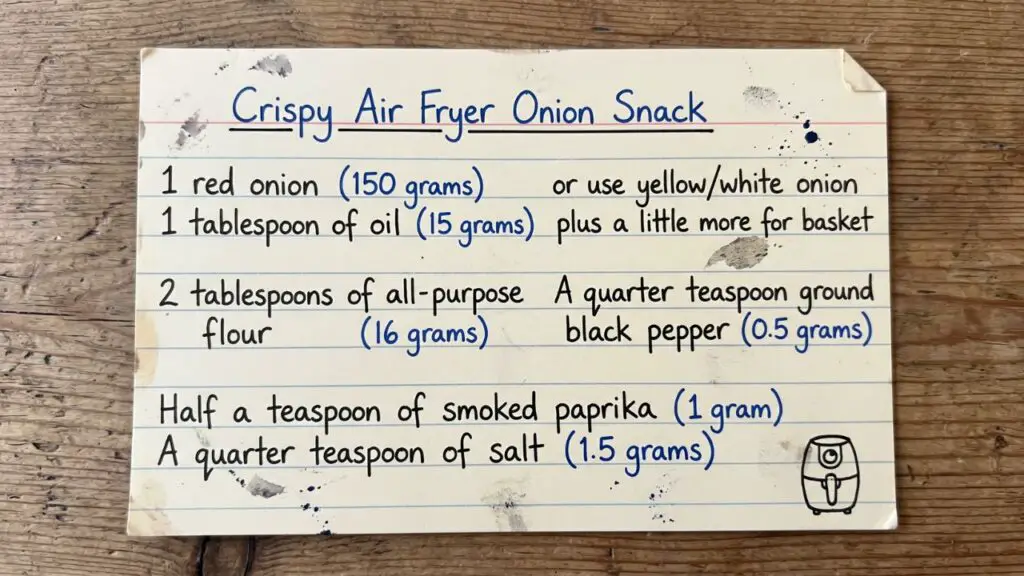 Crispy Air Fryer Onion Snack ingredients