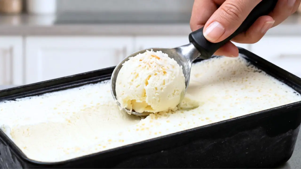 homemade coconut ice cream without machine