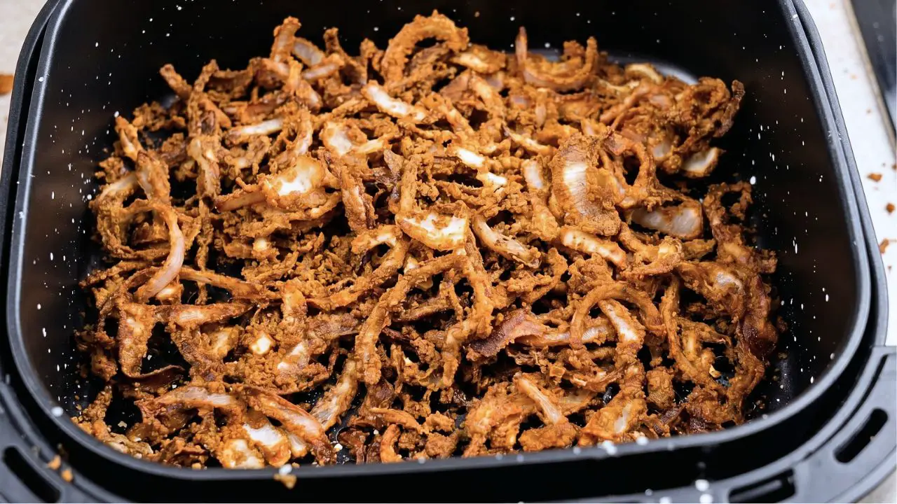 Crispy Air Fryer Onions with Cheesy Garlic Dip