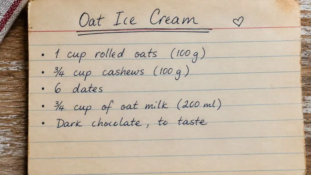 Oat ice cream ingredients