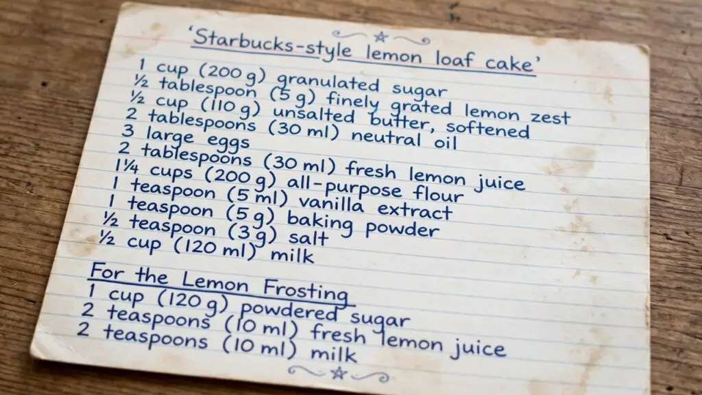 Starbucks-style lemon loaf cake