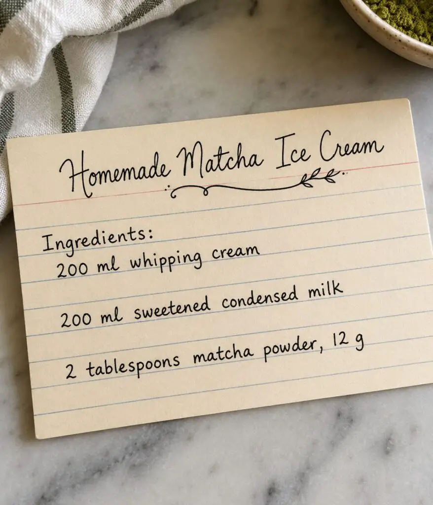 matcha ice cream ingredients